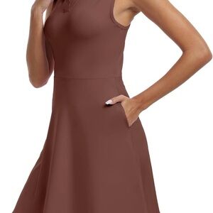 Elegant‎ Brown Sleeveless Dress Athletic Size Small